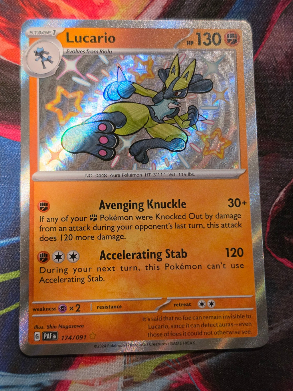 Lucario Shiny Rare Paldean Fates 174/091 NM Pokemon