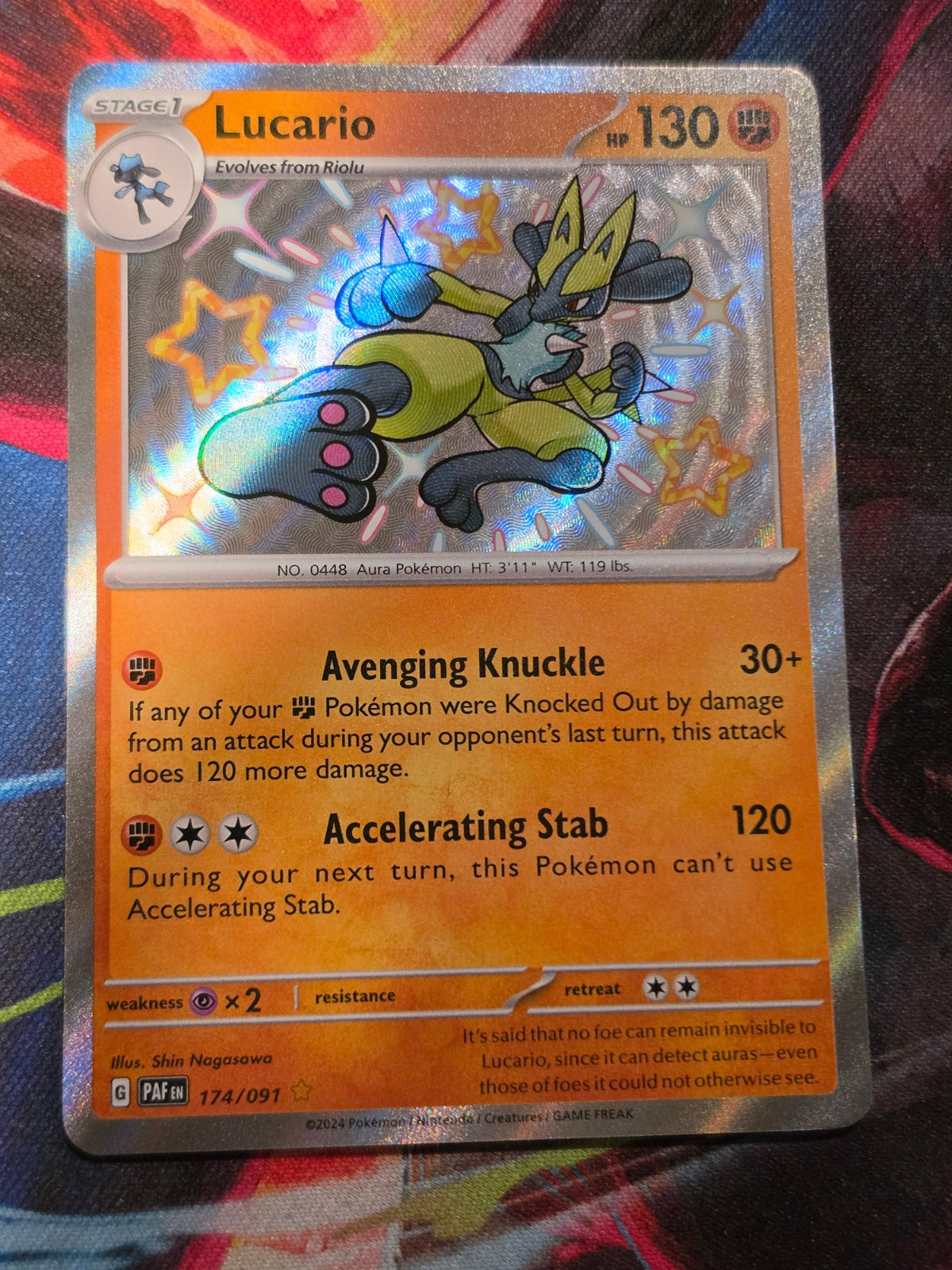 Lucario Shiny Rare Paldean Fates 174/091 NM Pokemon
