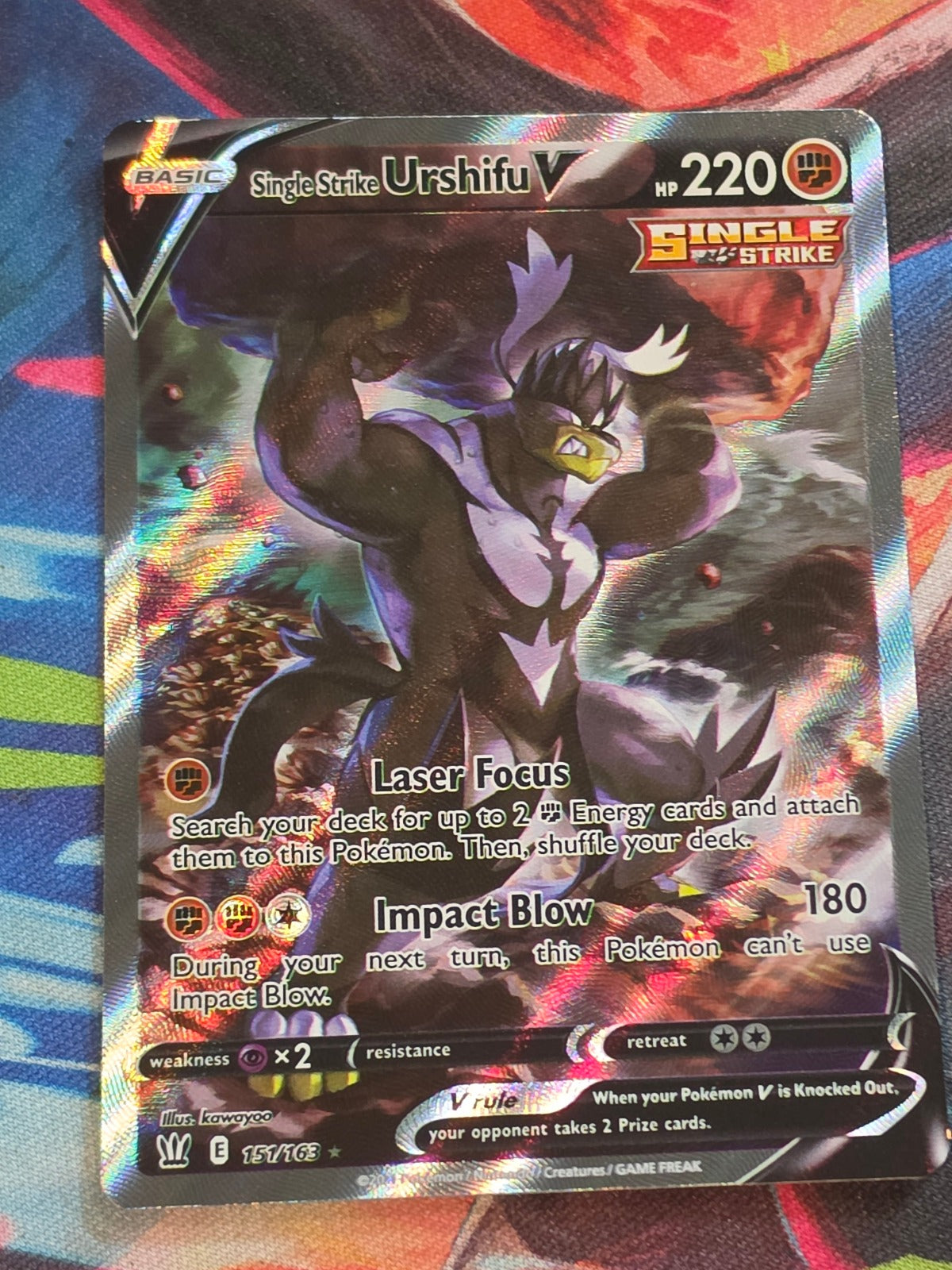 Single Strike Urshifu V (Alternate Full Art) Ultra Rare SWSH05: Battle Styles 151/163 NM Pokemon