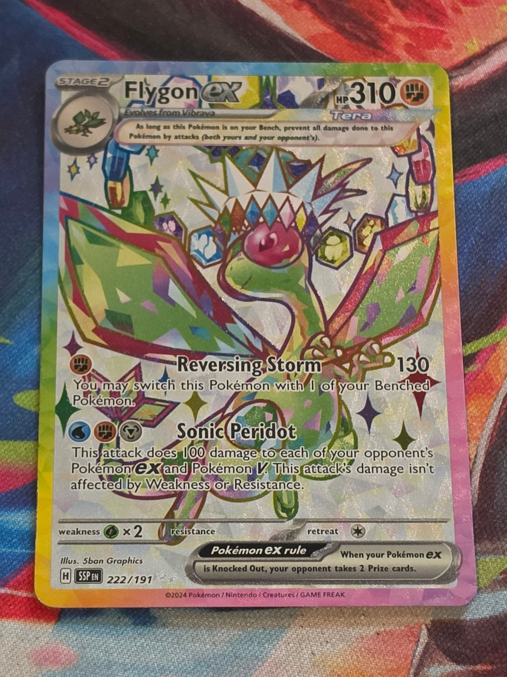 Flygon ex Ultra Rare SV08: Surging Sparks 222/191 NM Pokemon