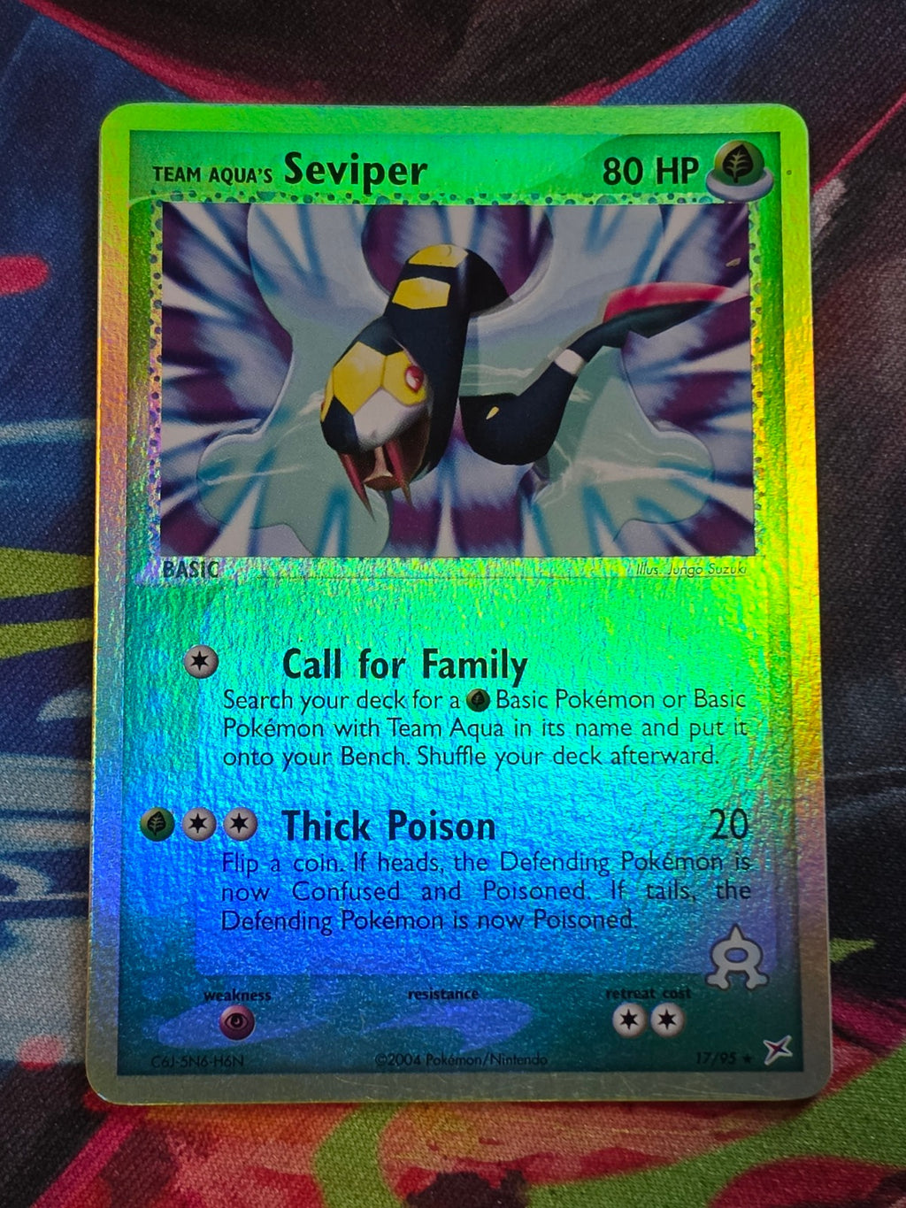 Team Aqua's Seviper Rare Reverse Holo EX Team Magma vs Team Aqua 17/95 NM- Pokemon