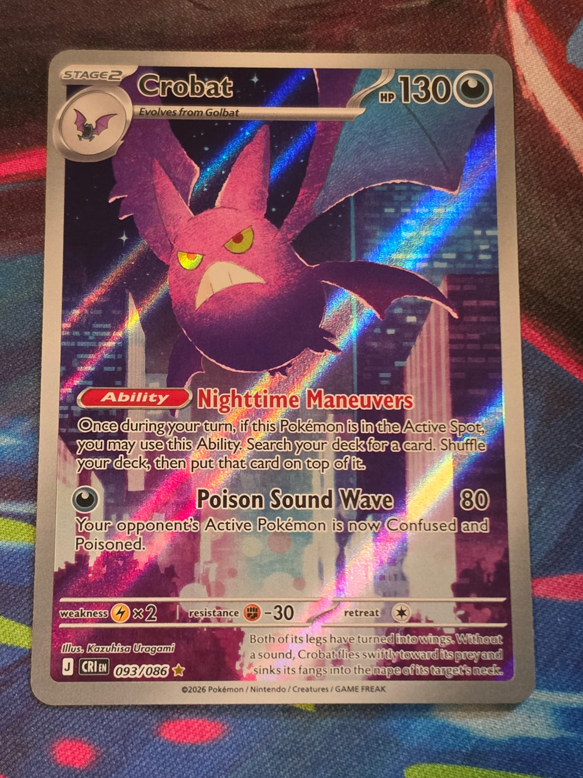 Crobat Illustration Rare Chaos Rising 093/086 NM Pokemon