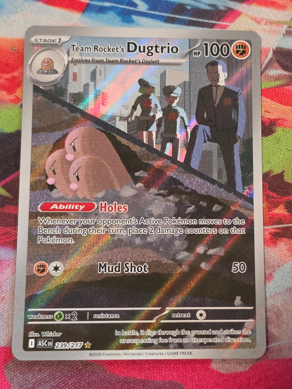 Team Rocket's Dugtrio Illustration Rare ME: Ascended Heroes 239/217 NM