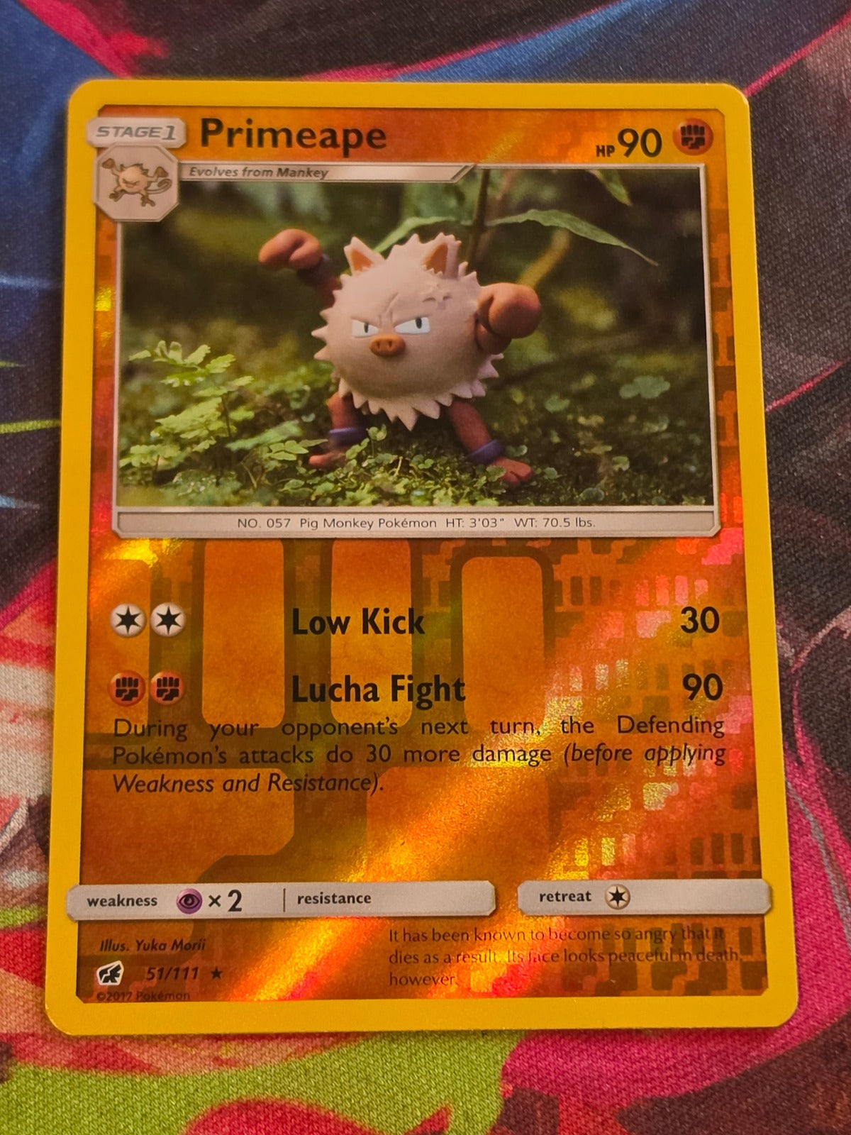 Primeape - 51/111 - SM - Crimson Invasion - Rare - Reverse Holo - MP - Pokemon