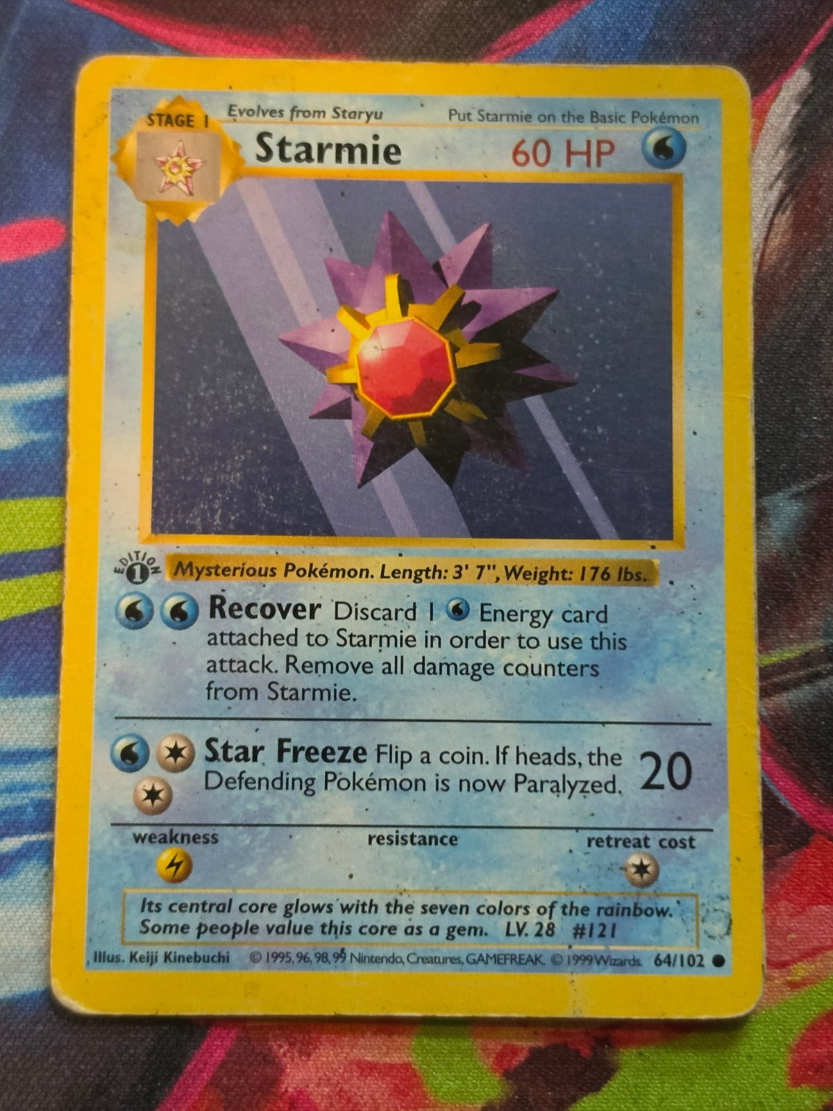 Starmie 1st Edition Shadowless Base Set Common 064/102 HP Pokemon