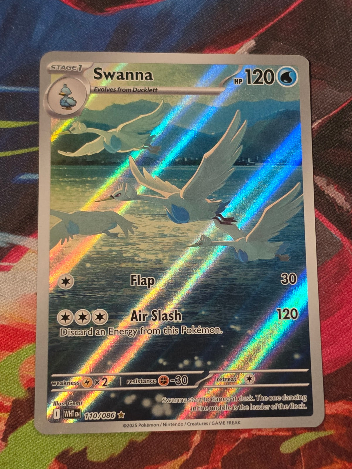 Swanna Illustration Rare White Flare 110/086 NM Pokemon