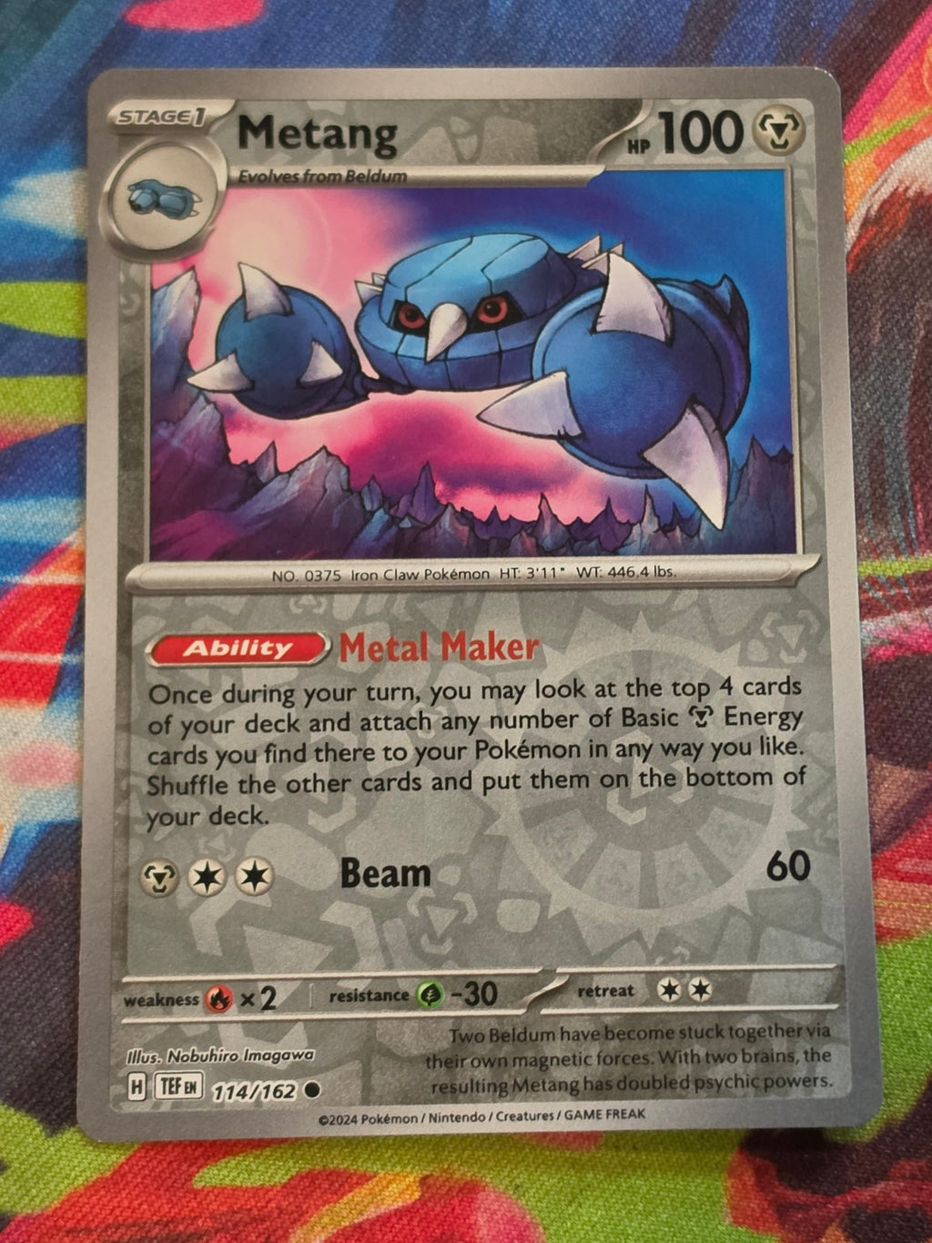 Metang Common Reverse Holo SV05: Temporal Forces 114/162 NM Pokemon