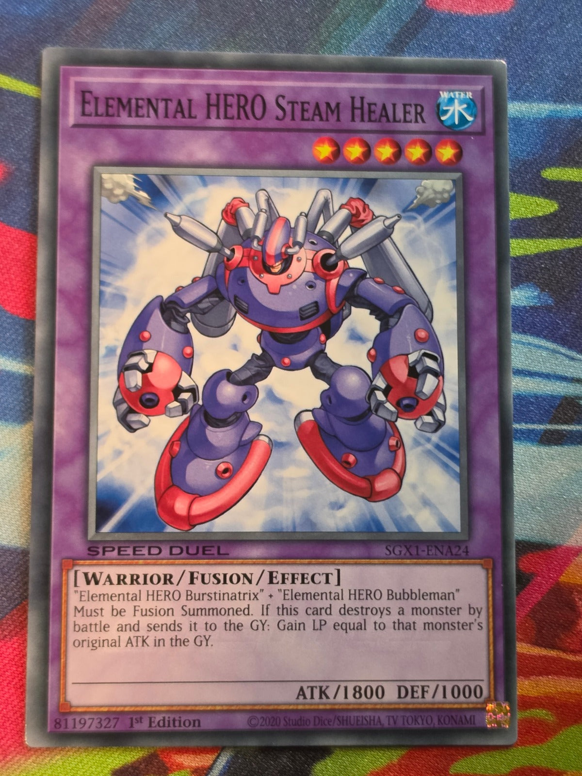 Elemental HERO Steam Healer Common Speed Duel GX: Duel Academy Box SGX1-ENA24 1st Edition LP Yu-Gi-Oh!
