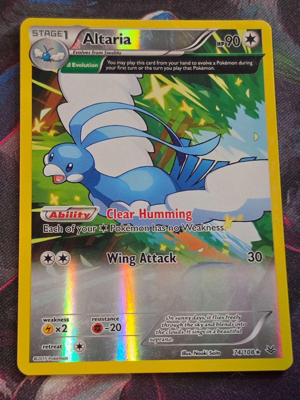 Altaria (74 Delta) - 74/108 - XY - Roaring Skies - Rare - Reverse Holo - LP - Pokemon