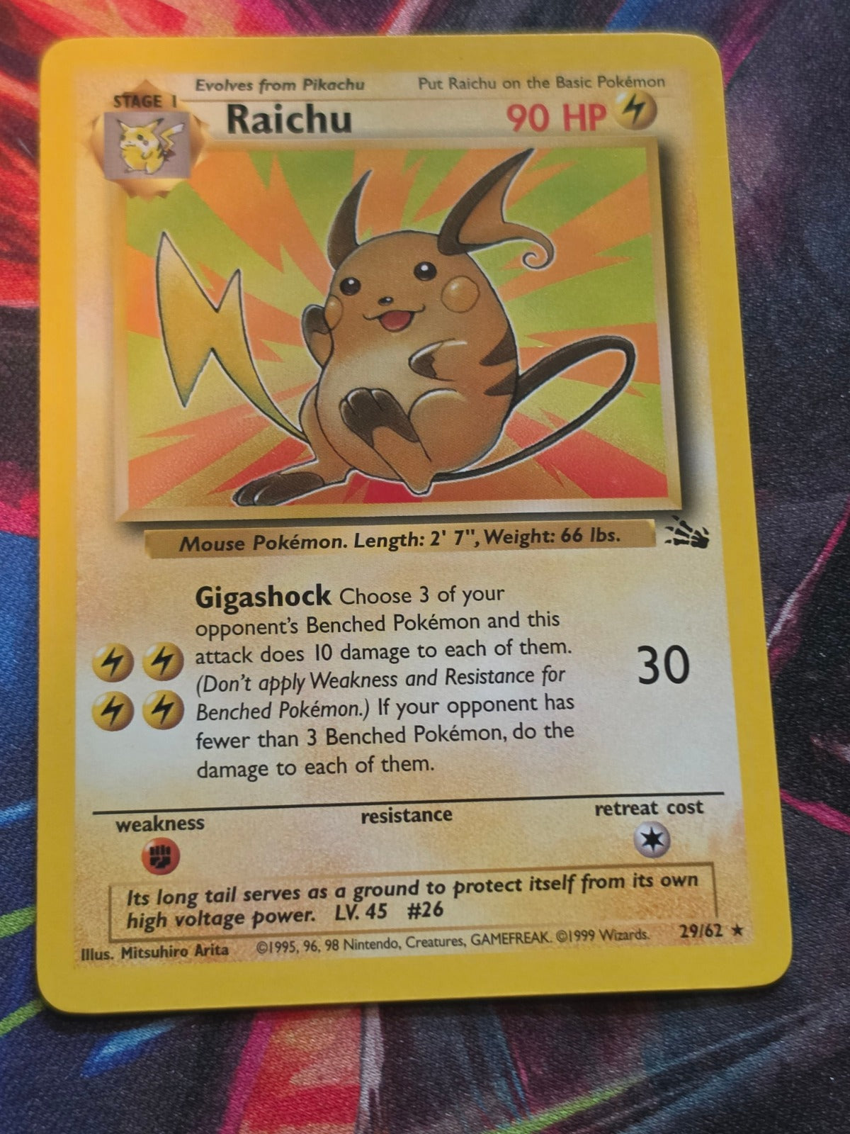 Raichu (29) Unlimited Rare Fossil 29/62 LP Pokemon