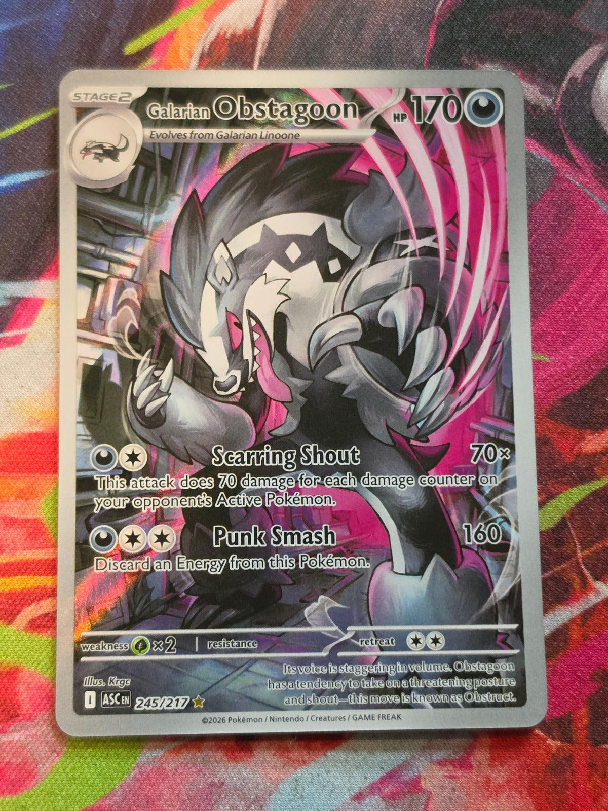 Galarian Obstagoon Illustration Rare ME: Ascended Heroes 245/217 NM Pokemon