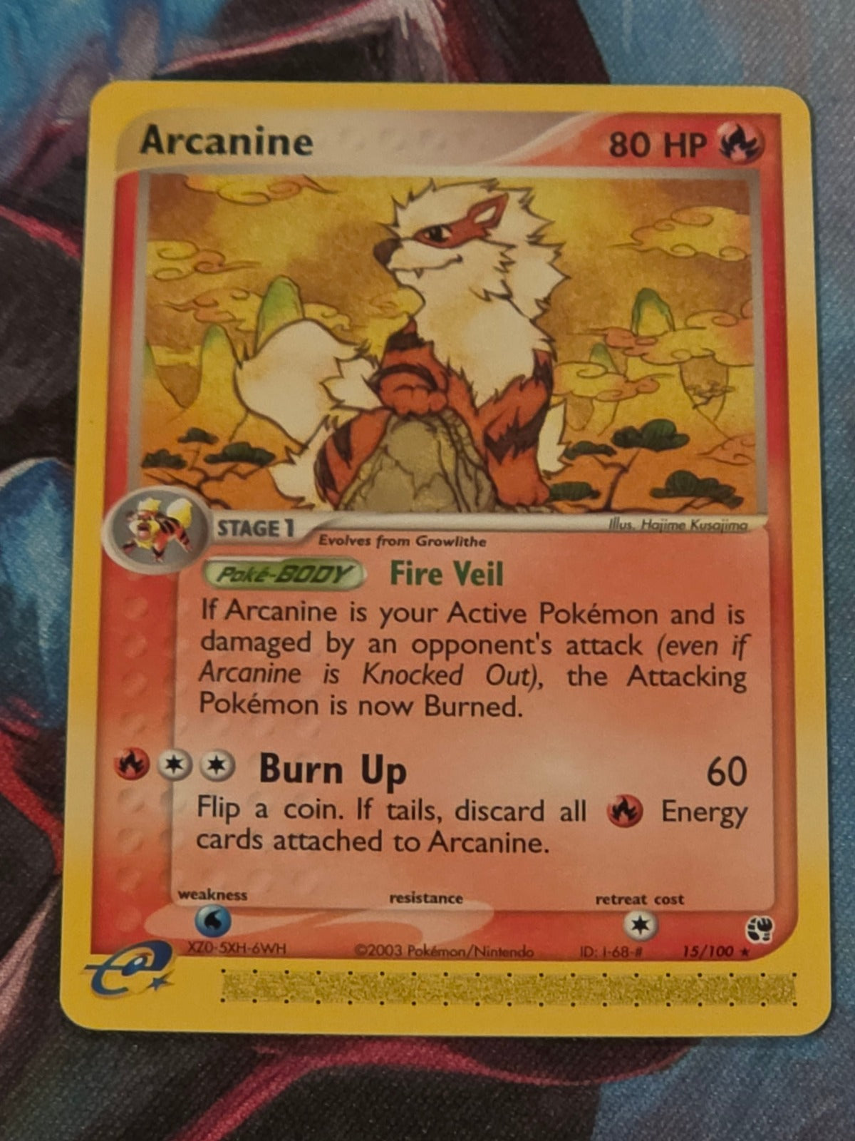 Arcanine Rare EX Sandstorm 15/100 NM Pokemon