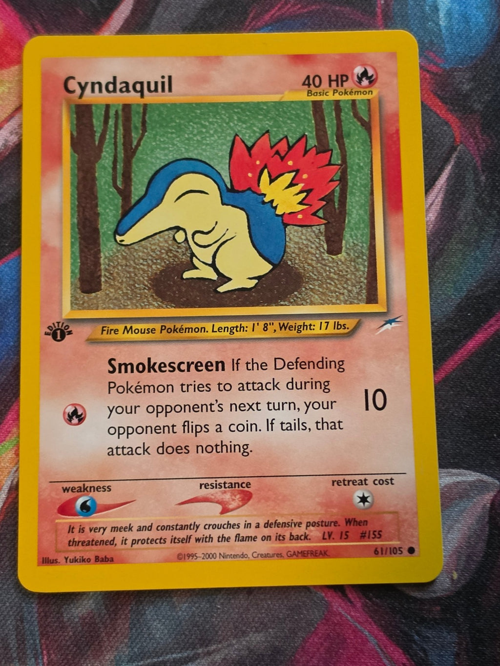 Cyndaquil - 061/105 - Neo Destiny - Common - 1st Edition - NM Pokemon