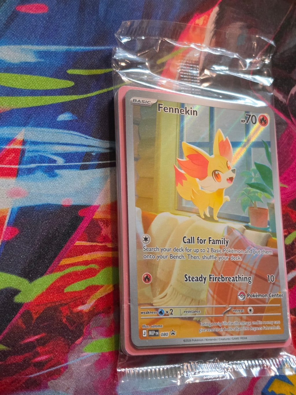 Fennekin (Pokemon Center Exclusive) Promo ME: Mega Evolution Promo 080 NM SEALED Pokemon (Back)