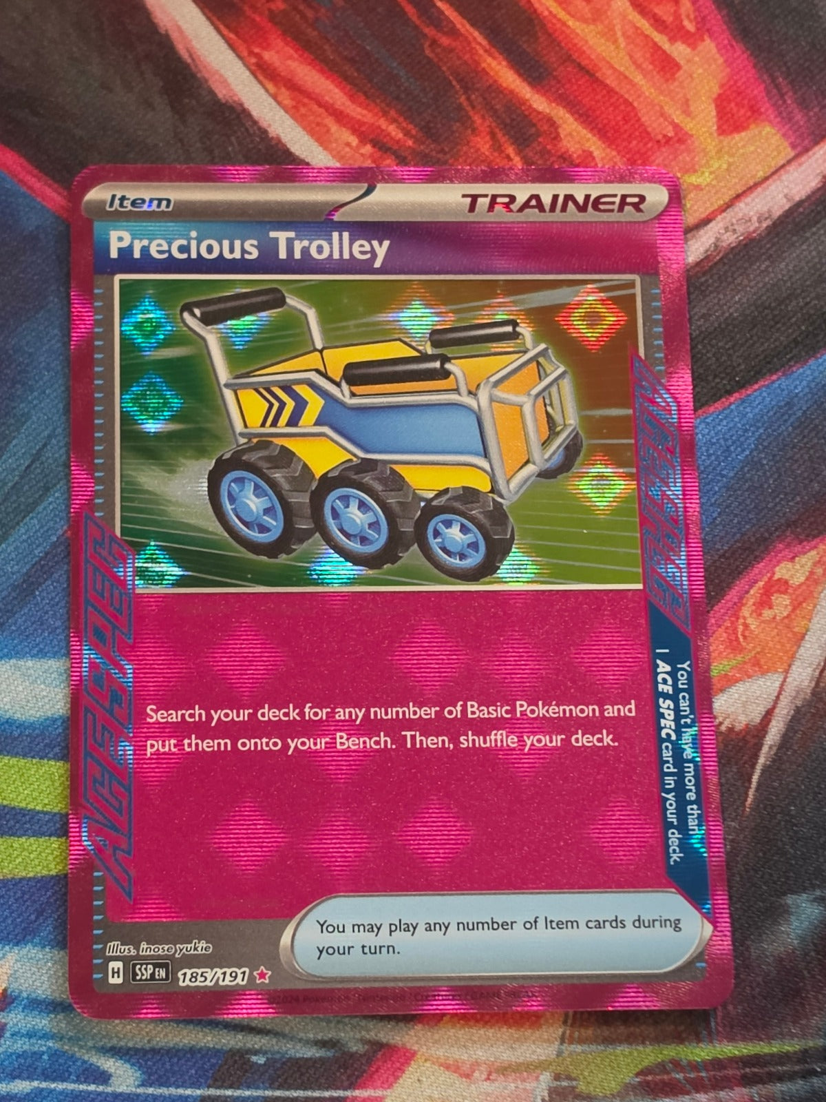 Precious Trolley ACE SPEC Rare SV08: Surging Sparks 185/191 NM Pokemon