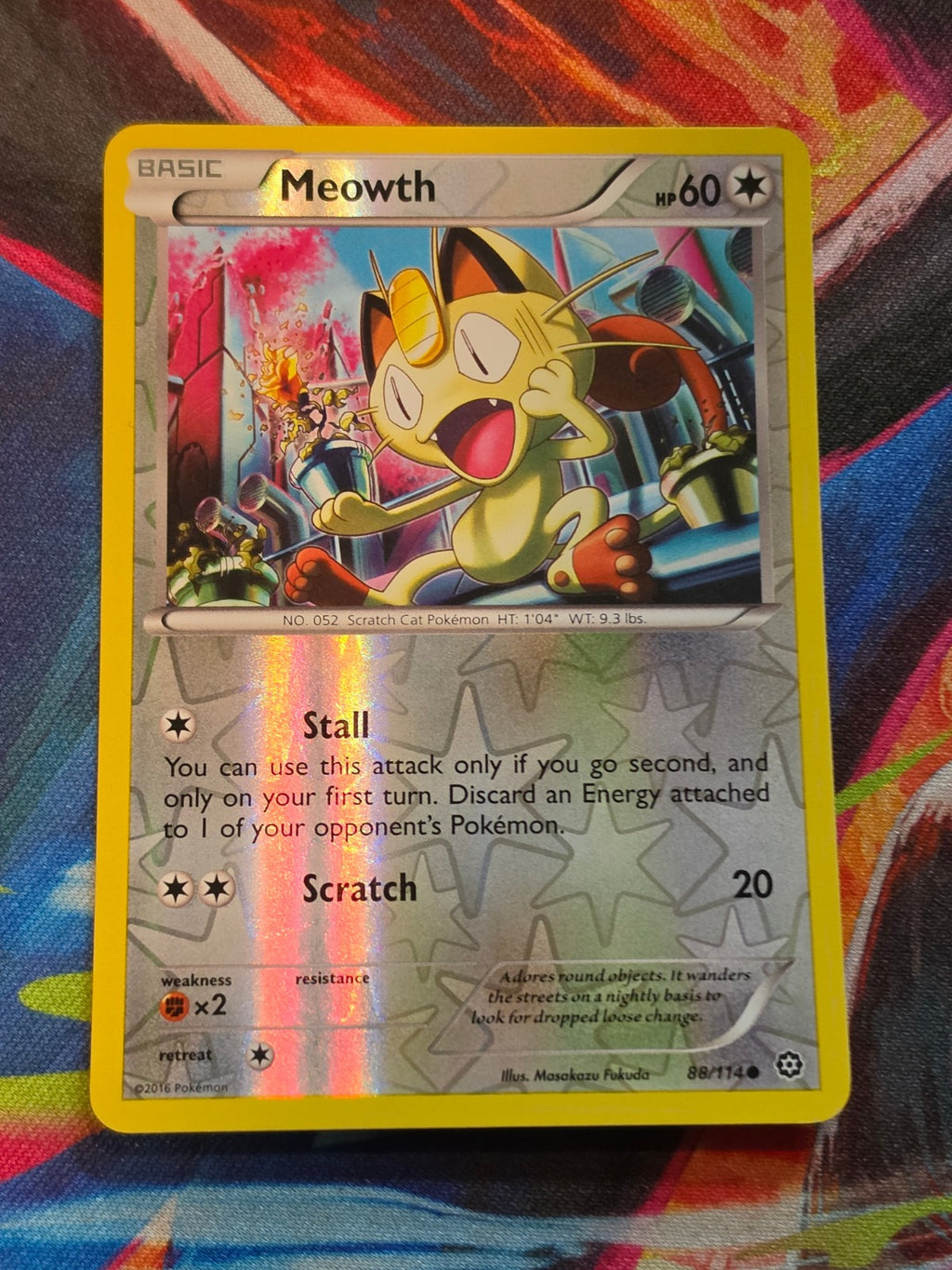 Meowth - 88/114 - XY - Steam Siege - Common - Reverse Holo - NM Pokemon