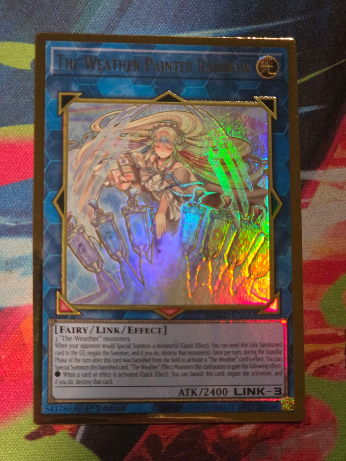 The Weather Painter Rainbow Premium Gold Rare Maximum Gold: El Dorado MGED-EN033 1st Edition LP Yu-Gi-Oh!
