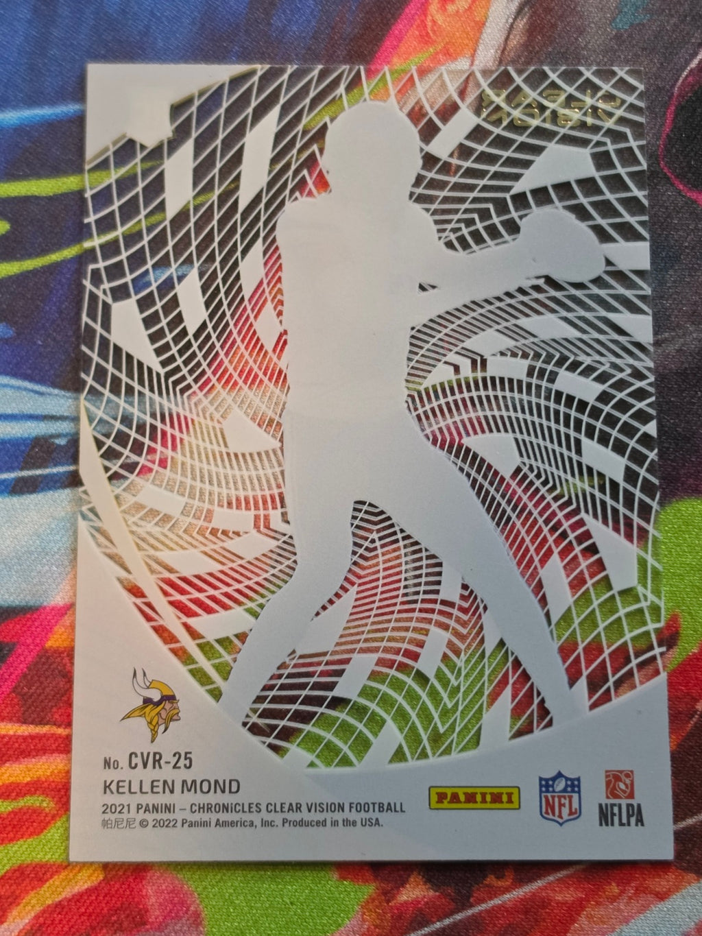 Kellen Mond 2021 Panini Chronicles - Clear Vision Rookies CVR-25 NM Football (Back)