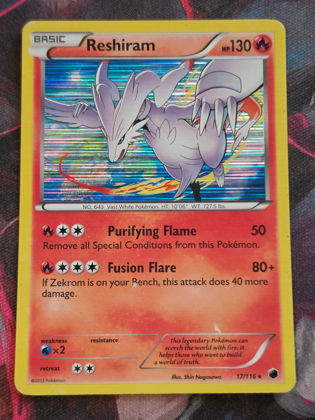 Reshiram - 17/116 - Plasma Freeze - Holo Rare - MP - Pokemon