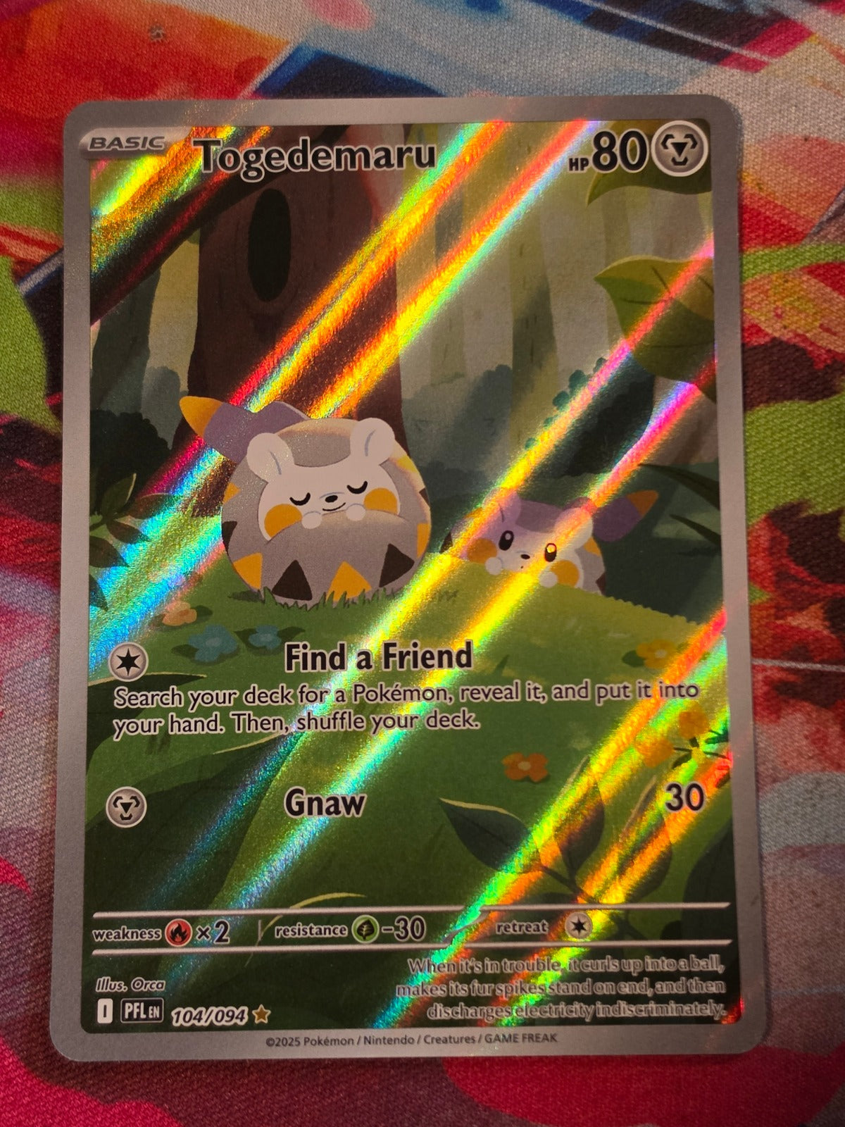 Togedemaru Illustration Rare ME02: Phantasmal Flames 104/094 NM