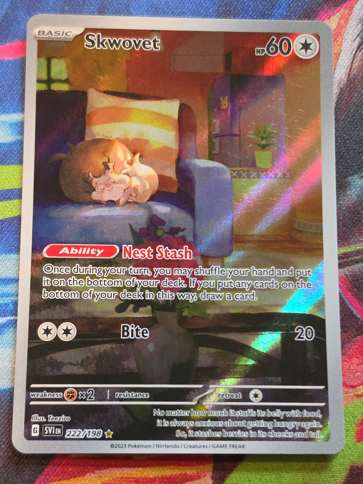 Skwovet Illustration Rare SV01: Scarlet & Violet Base Set 222/198 LP Pokemon