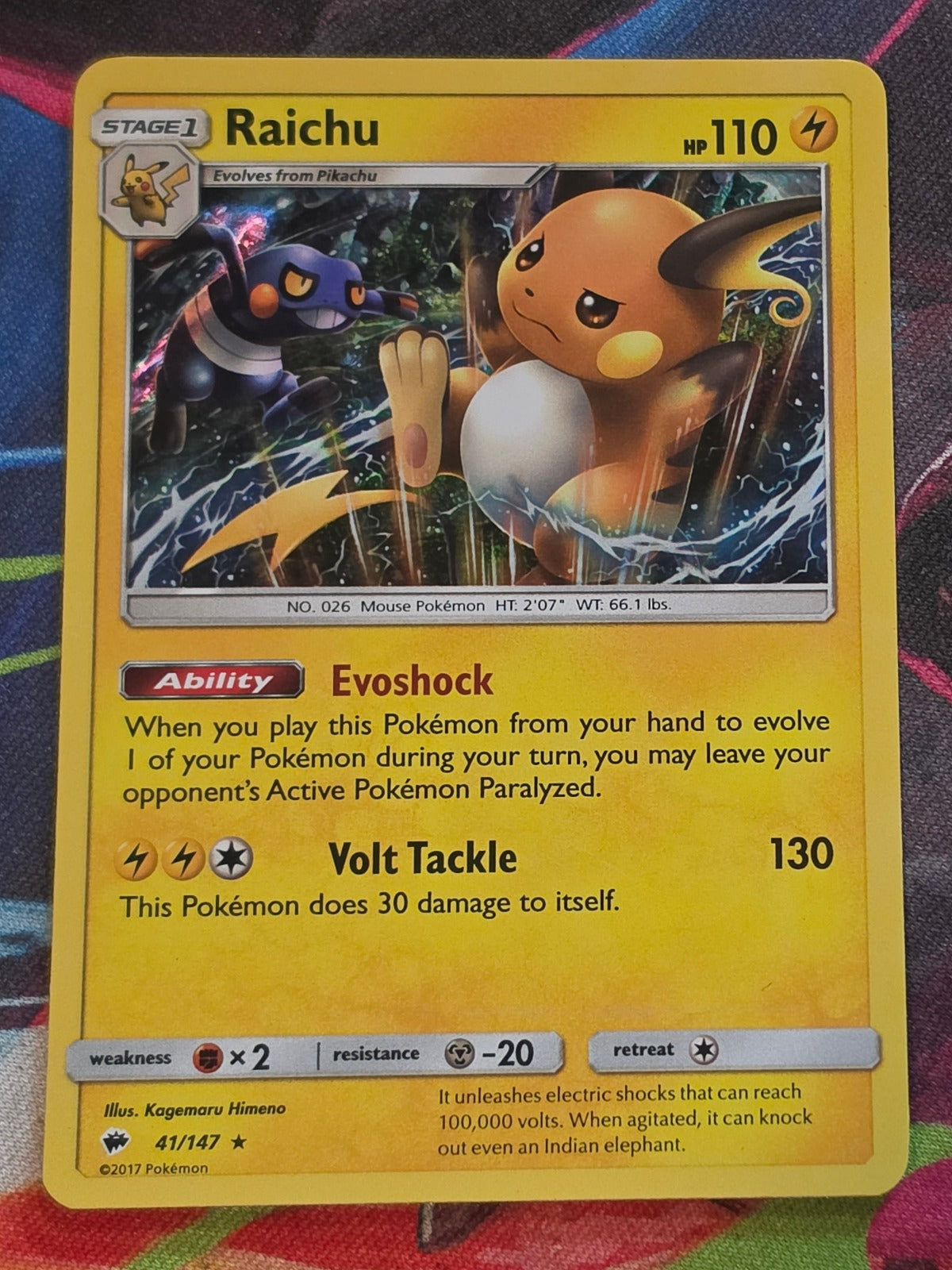 Raichu Holo Rare SM - Burning Shadows 41/147 NM Pokemon
