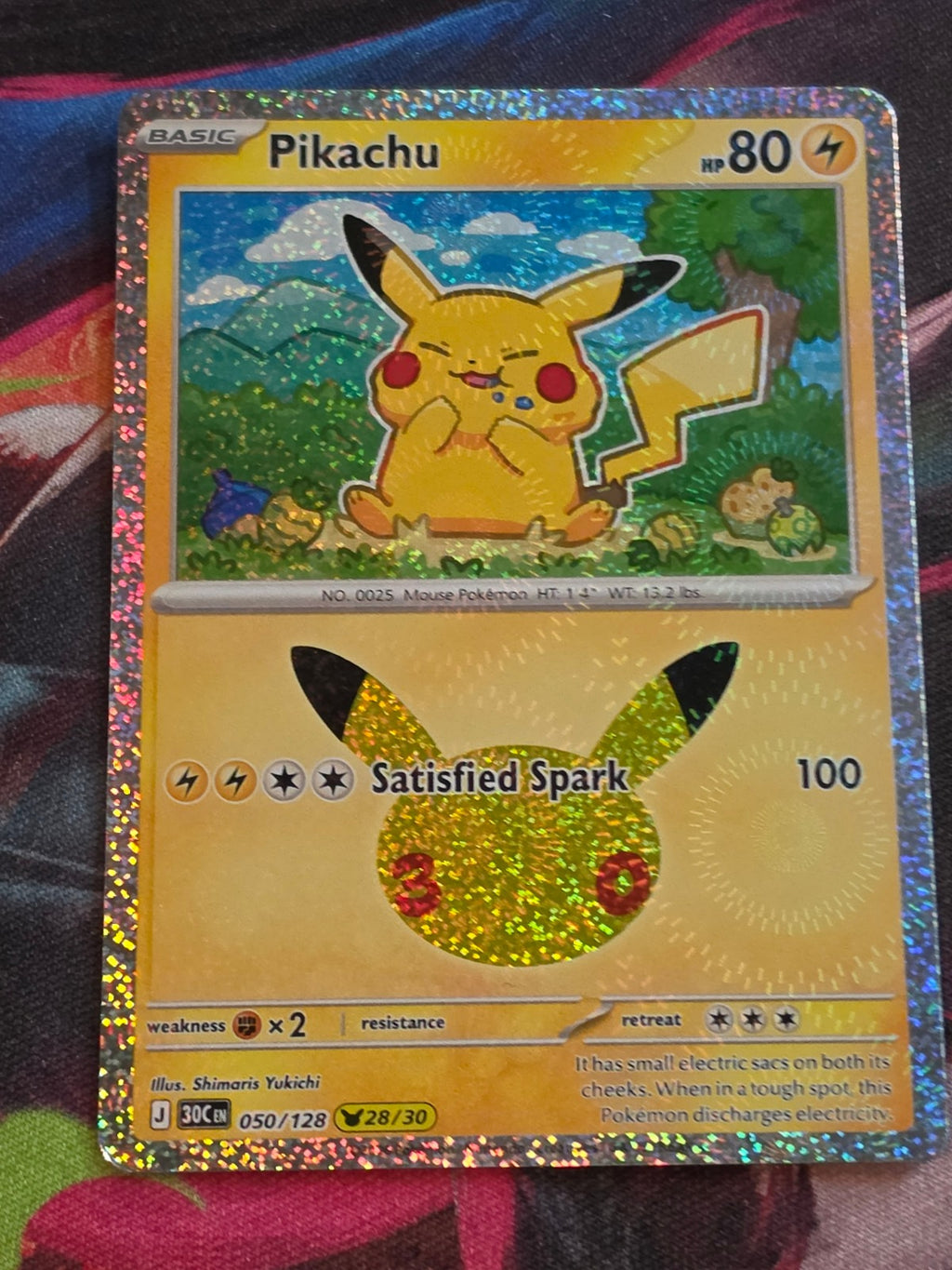 Pikachu - 050/128 - ME: 30th Celebration - Pikachu Rare - NM - Pokemon