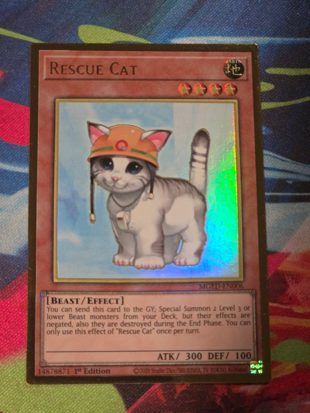 Rescue Cat Premium Gold Rare Maximum Gold: El Dorado MGED-EN006 1st Edition LP Yu-Gi-Oh!