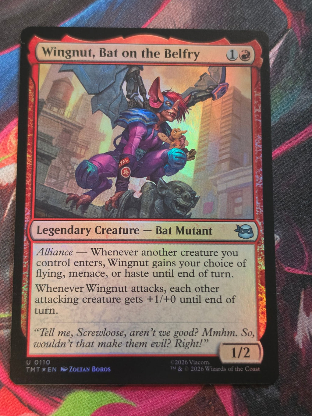Wingnut, Bat on the Belfry - 110 - Teenage Mutant Ninja Turtles - U - Foil - NM MTG