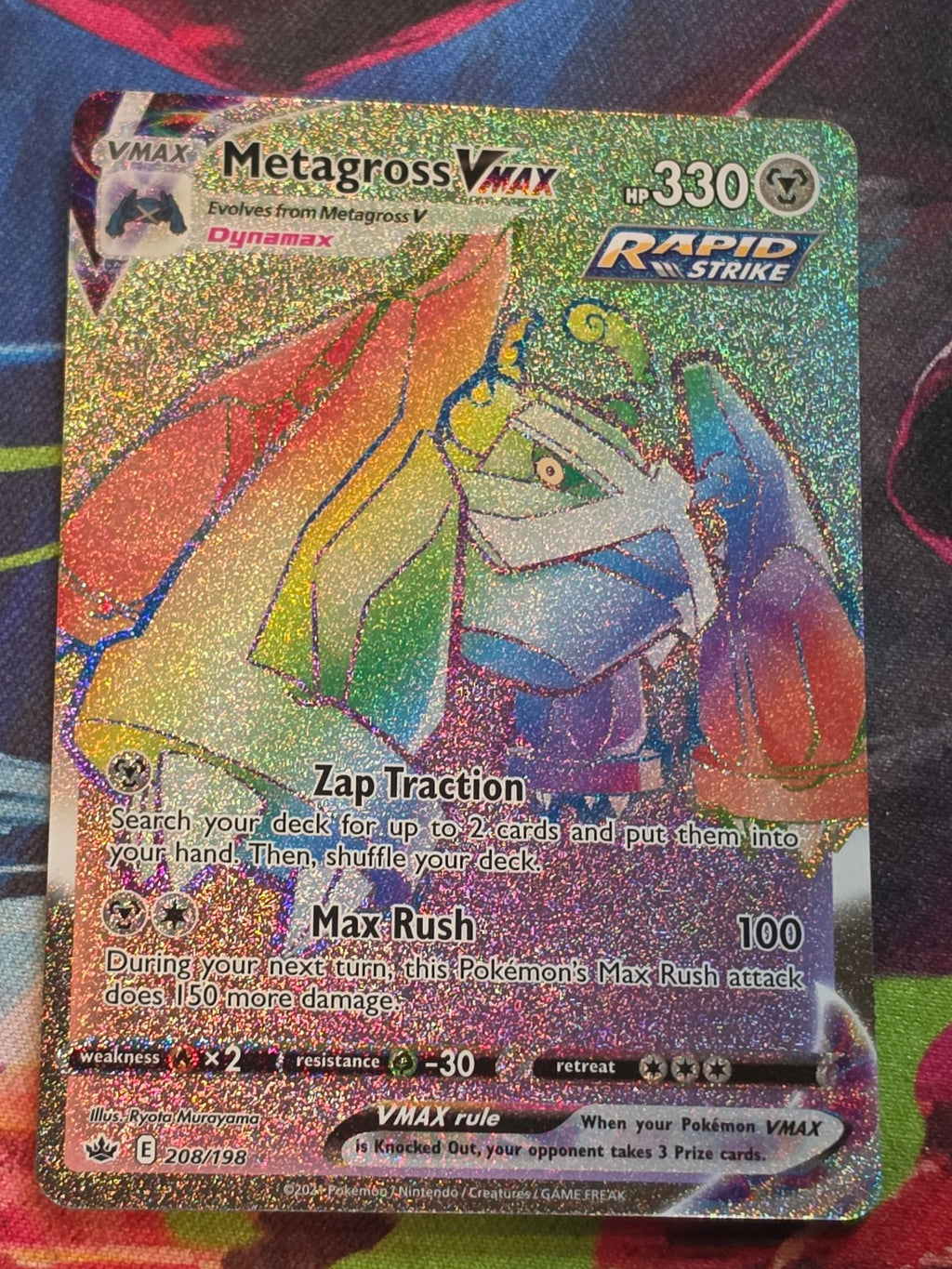 Metagross VMAX (Secret) Secret Rare SWSH06: Chilling Reign 208/198 NM Pokemon
