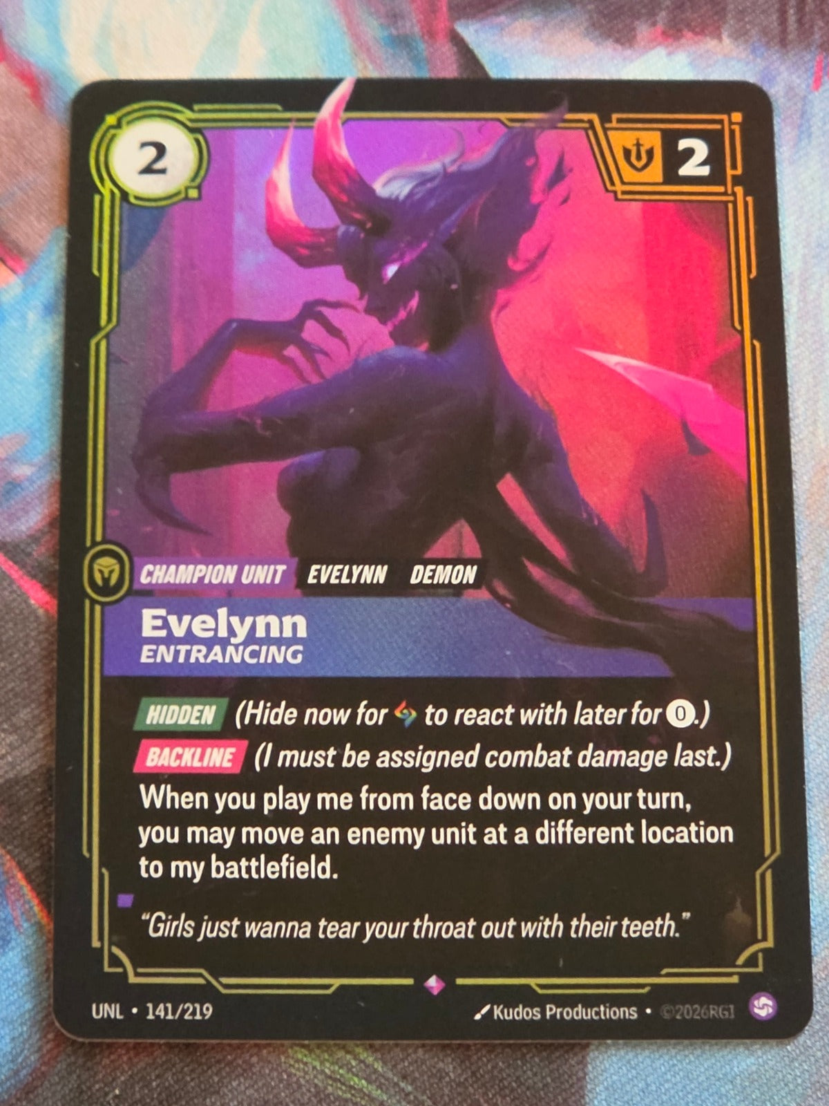 Evelynn, Entrancing - 141/219 - Unleashed - Rare - NM