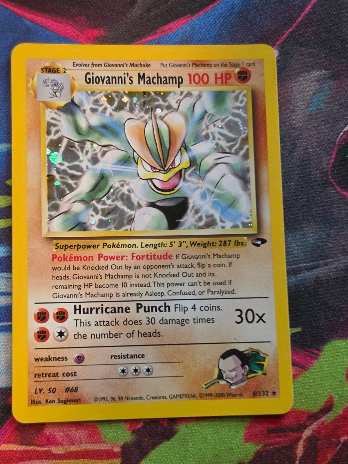 Giovanni's Machamp Holo Rare Unlimited Gym Challenge 006/132 LP+ Pokemon