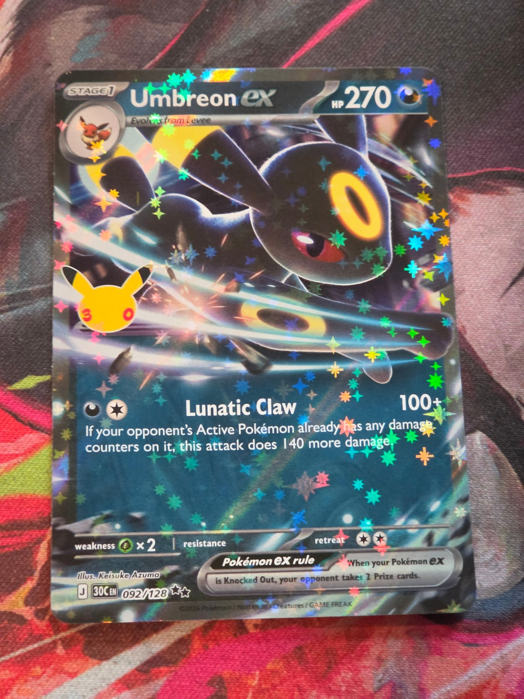 Umbreon ex Double Rare ME: 30th Celebration 092/128 NM Pokemon