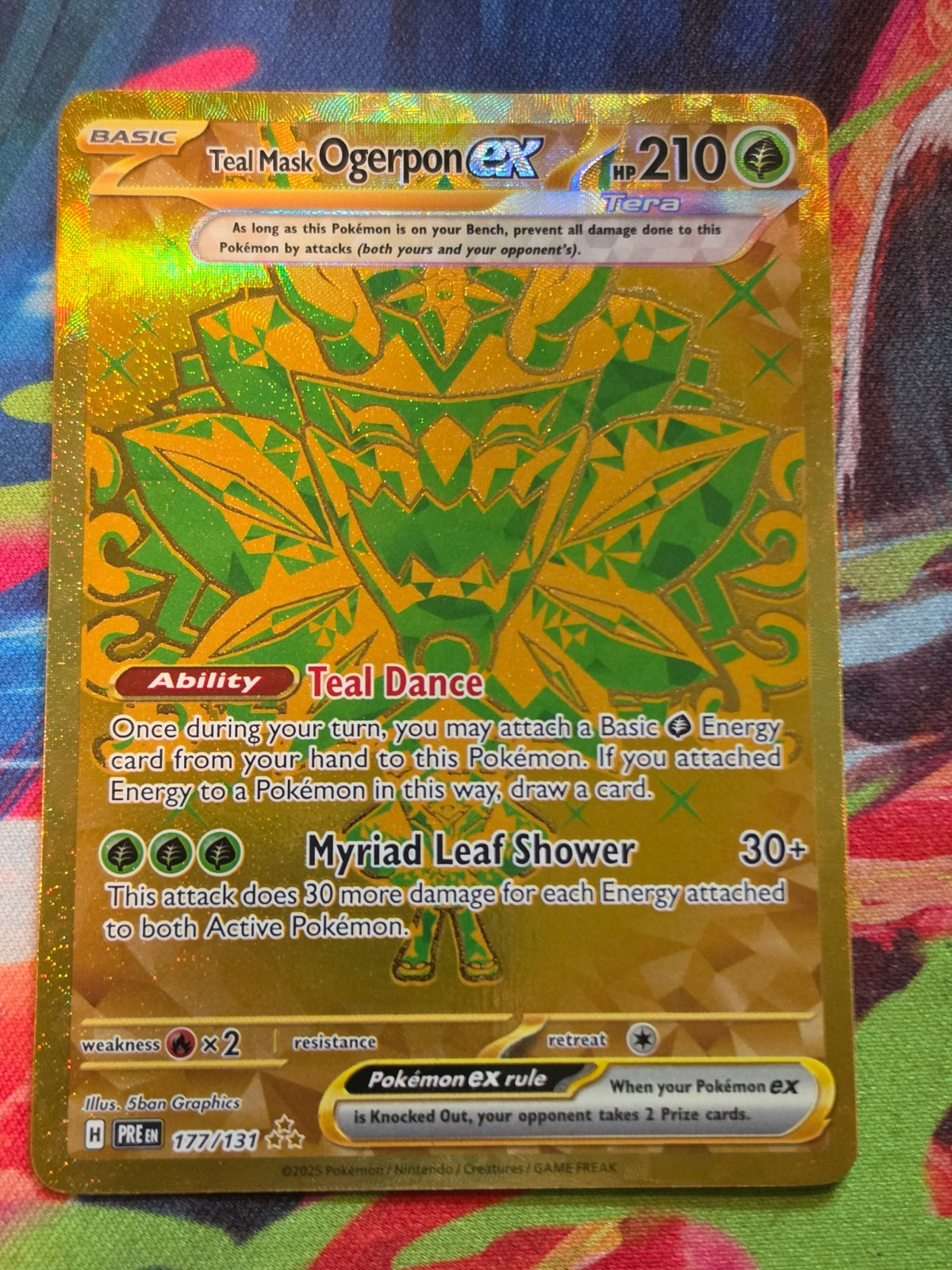 Teal Mask Ogerpon ex Hyper Rare Prismatic Evolutions 177/131 NM Pokemon