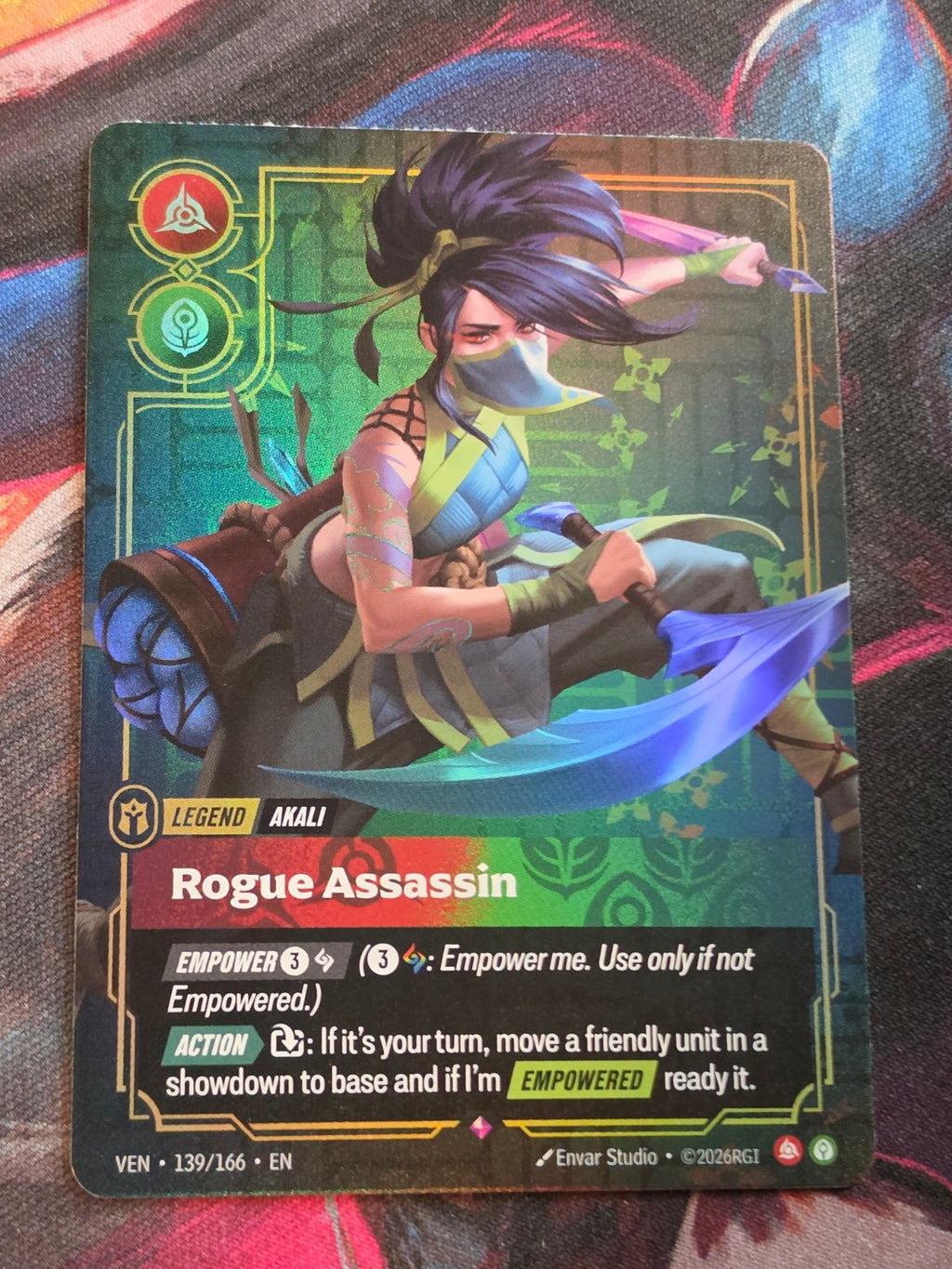 Akali, Rogue Assassin - 139/166 - Vendetta - Rare - NM