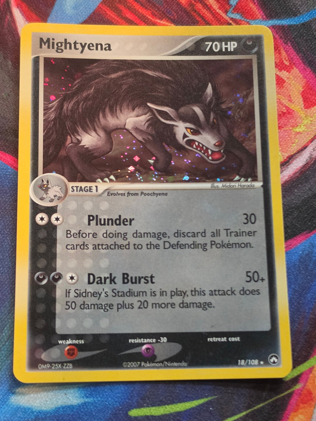 Mightyena (Cosmos Holo) - 018/108 - Deck Exclusives - Holo Rare - LP Pokemon