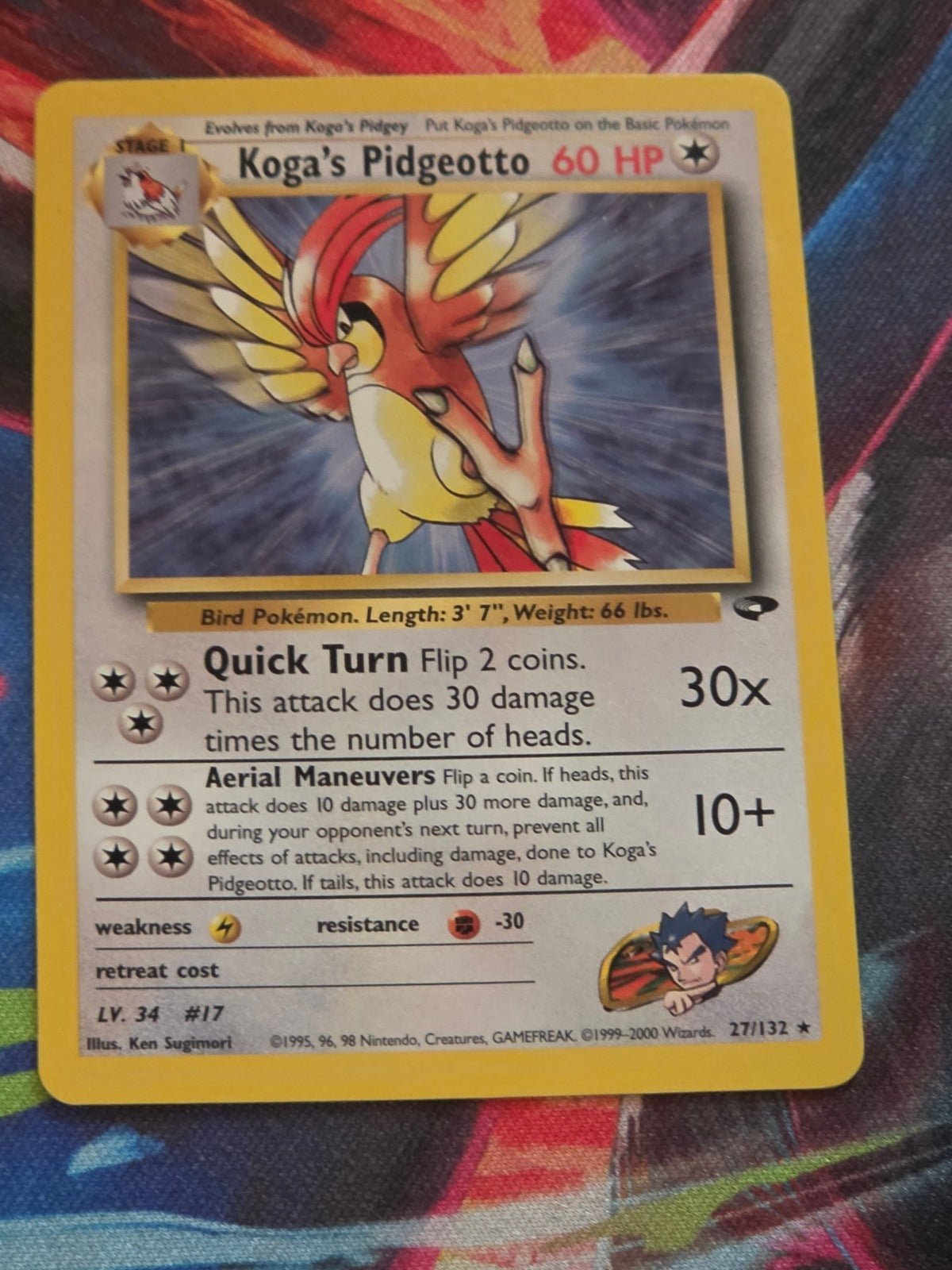Koga's Pidgeotto Unlimited Rare Gym Challenge 027/132 NM Pokemon