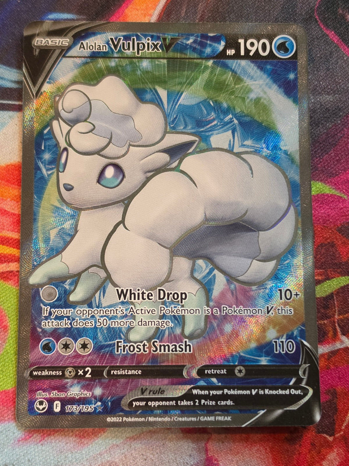 Alolan Vulpix V (Full Art) Ultra Rare SWSH12: Silver Tempest 173/195 NM Pokemon