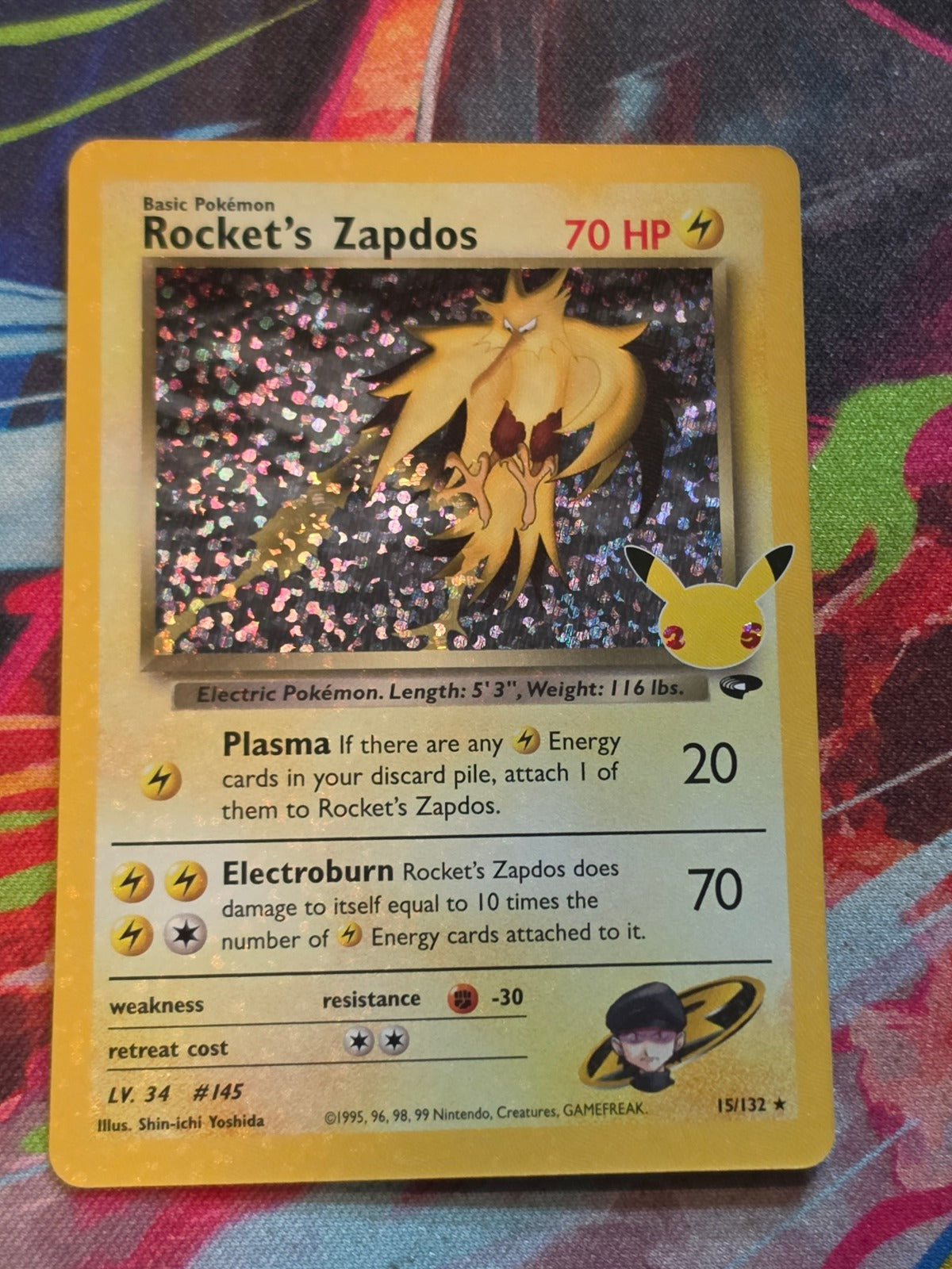 Rocket's Zapdos Classic Collection Celebrations: Classic Collection 15/132 NM-/LP+ Pokemon