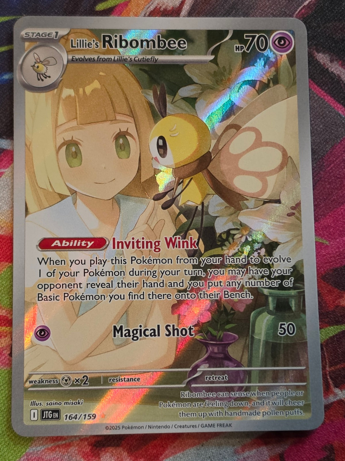 Lillie's Ribombee Illustration Rare Journey Together 164/159 NM Pokemon