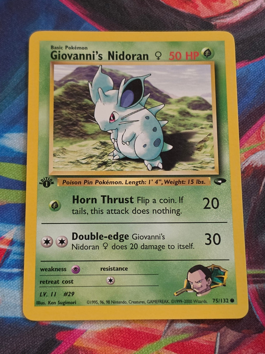 Giovanni's Nidoran F - 075/132 - Gym Challenge - Common - 1st Edition - NM Pokemon