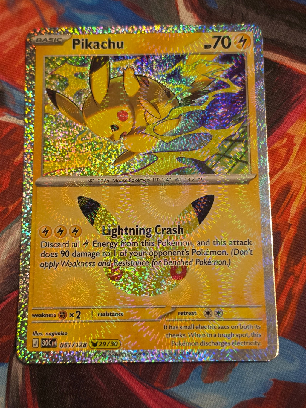 Pikachu Rare ME: 30th Celebration 051/128 NM Pokemon