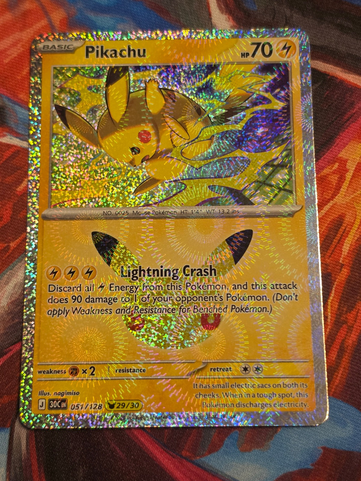 Pikachu Rare ME: 30th Celebration 051/128 NM Pokemon
