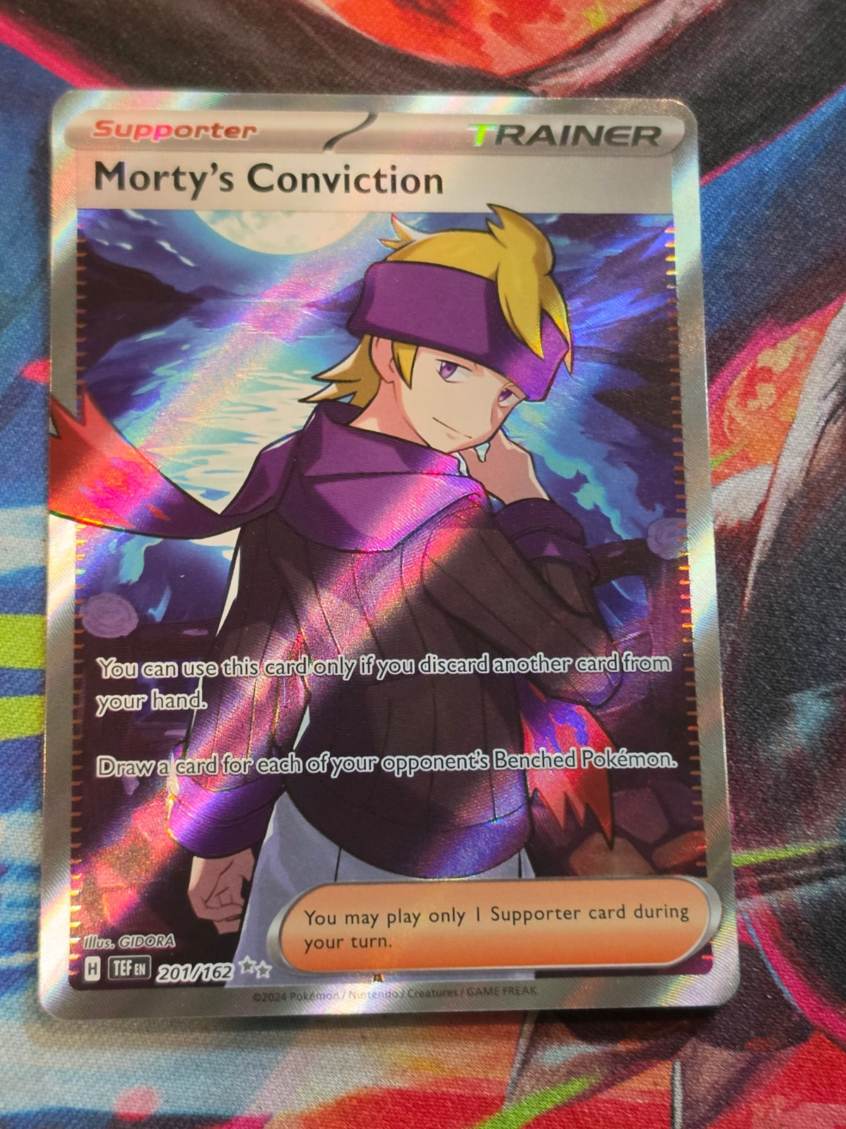 Morty's Conviction Ultra Rare SV05: Temporal Forces 201/162 NM Pokemon