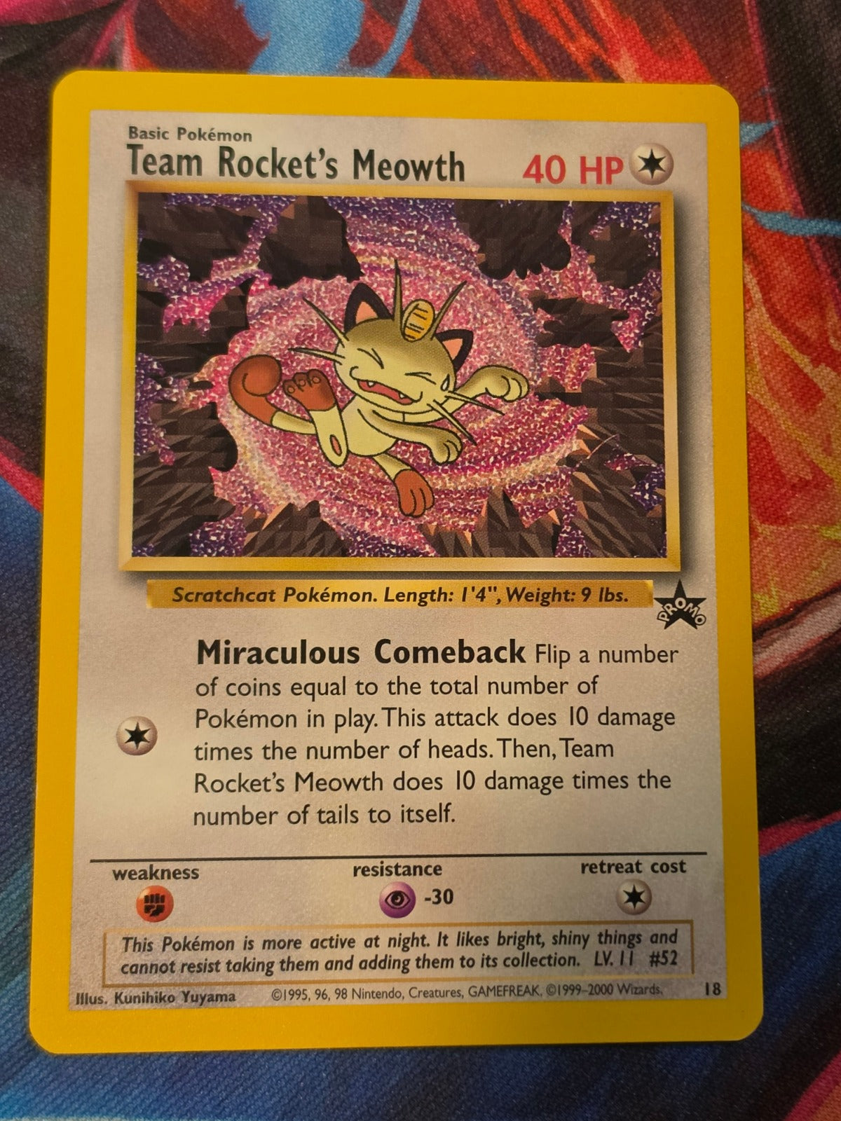 Team Rocket's Meowth Promo WotC Promo 18/53 LP Pokemon
