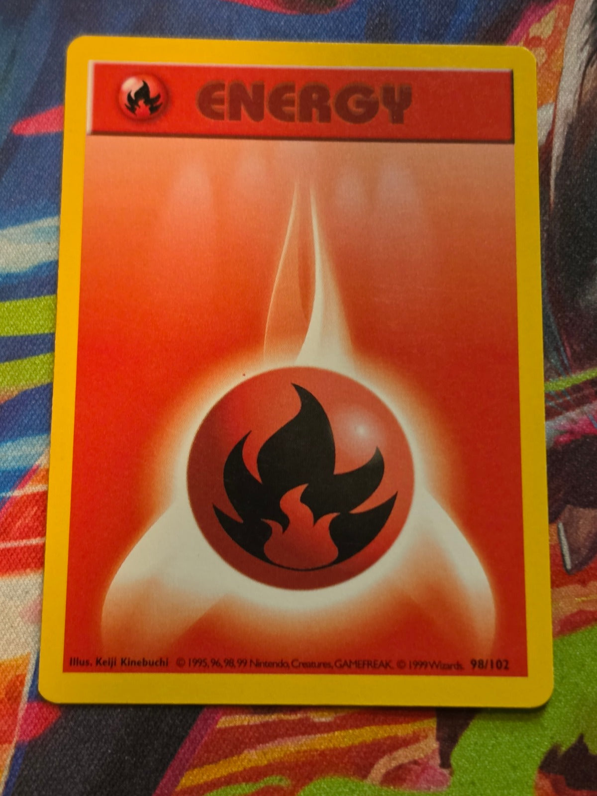 Fire Energy Shadowless Base Set Common 098/102 NM-/LP+ Pokemon