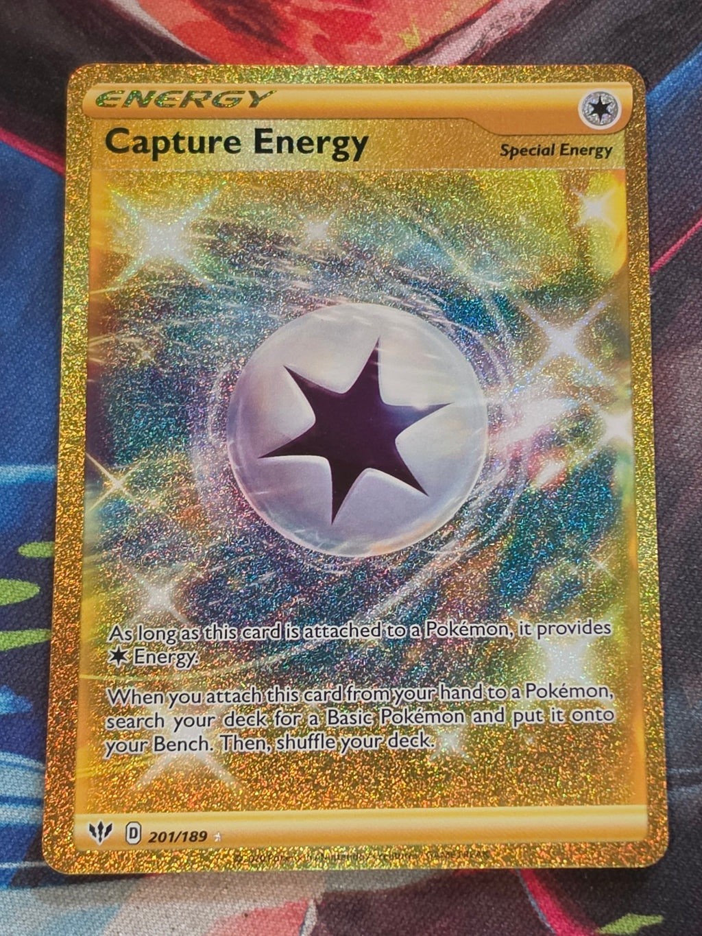 Capture Energy (Secret) Secret Rare SWSH03: Darkness Ablaze 201/189 NM Pokemon