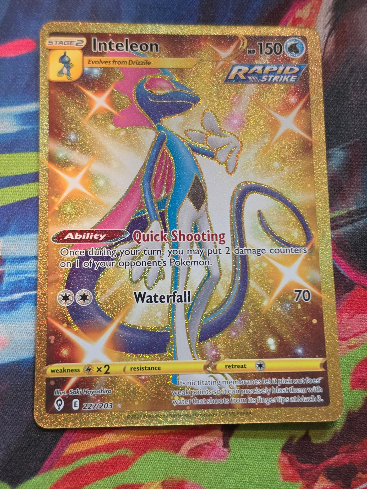 Inteleon (Secret) Secret Rare SWSH07: Evolving Skies 227/203 NM Pokemon