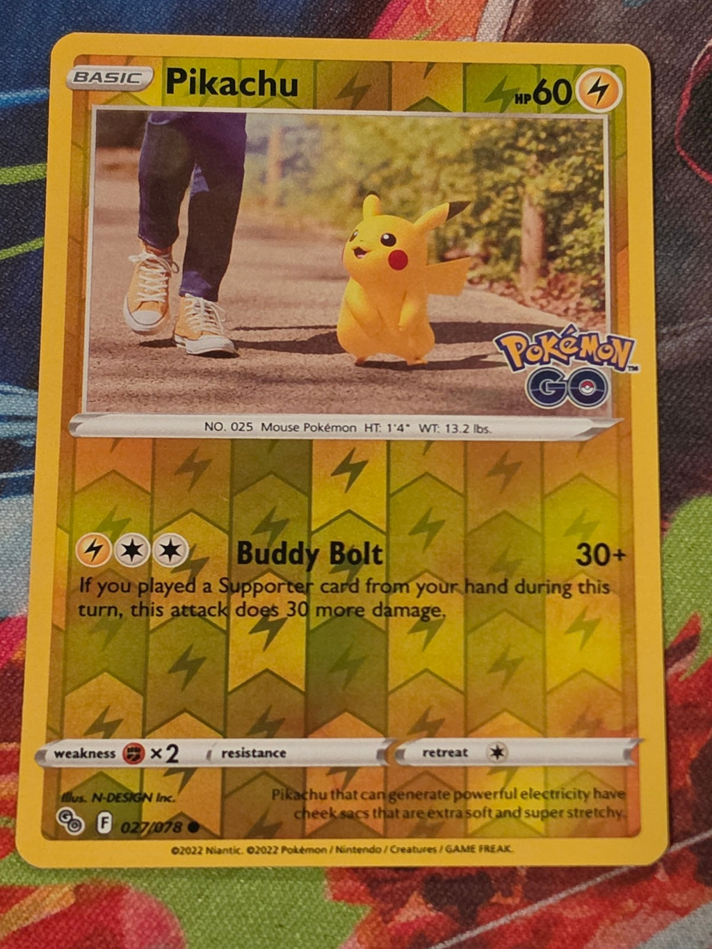 Pikachu (27) Common Pokemon GO 027/078 NM