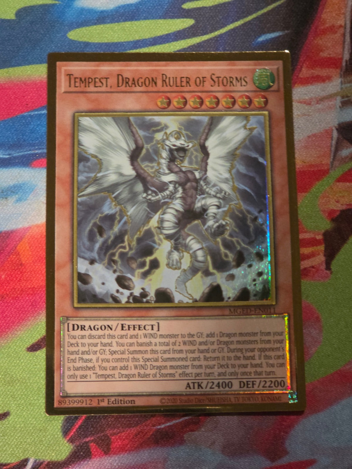 Tempest, Dragon Ruler of Storms Premium Gold Rare Maximum Gold: El Dorado MGED-EN011 1st Edition LP Yu-Gi-Oh!